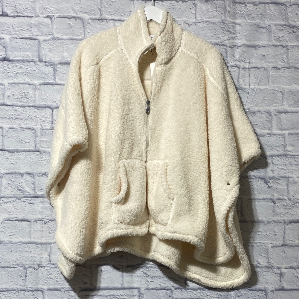 Calvin Klein Cream Faux Fur Zip Jacket